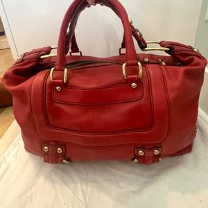 Banana Republic Red Leather Greenwich Collection Handbag